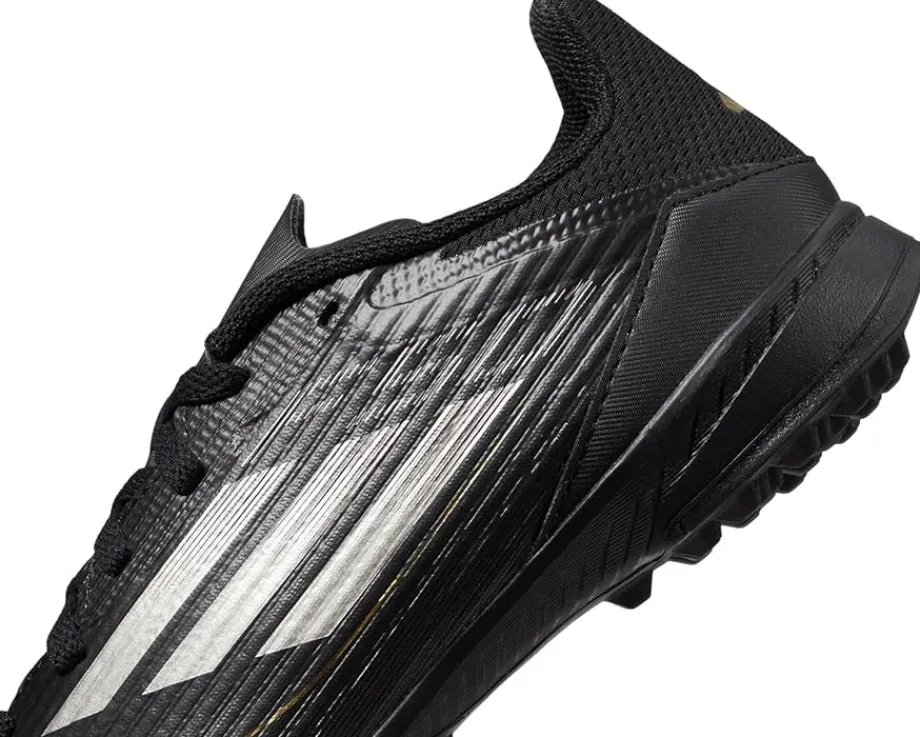 adidas Kids F50 League Turf J (Little Kid/Big Kid) Black/Iron Metallic/Gold Metallic