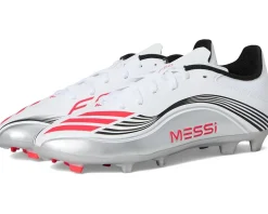 Shoes|Shoes|adidas Kids F50 Messi League Firm Ground/Multi Ground Cleats (Little Kid/Big Kid) White/Lucid Red/Silver Metallic