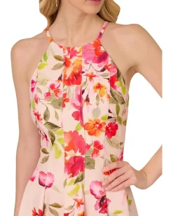 Adrianna Papell Dresses|Dresses<Floral Border Short Dress Champagne Multi