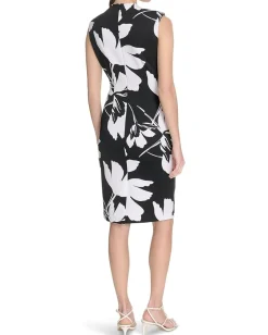 Calvin Klein Dresses|Dresses<Floral Scuba Sheath Black/White