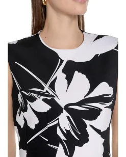 Calvin Klein Dresses|Dresses<Floral Scuba Sheath Black/White