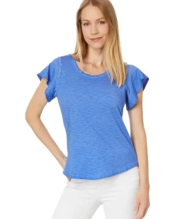 NIC+ZOE Shirts & Tops|Shirts & Tops<Flutter Short Sleeve Tee Ultramarine