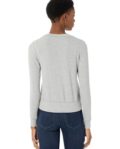 LAmade Franca 2x1 Modal Stretch Rib Button Front Cardigan Heather Grey Outlet