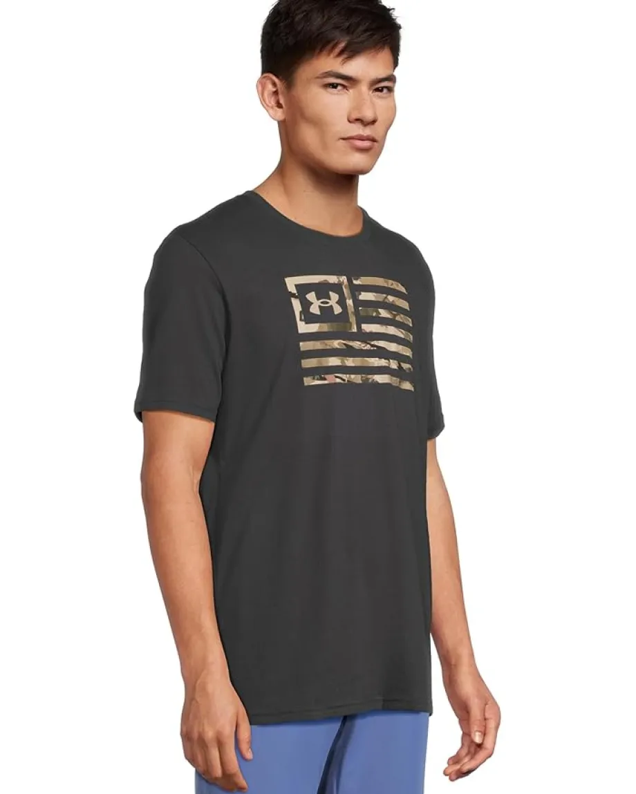 Activewear|T-Shirts|Under Armour Freedom Flag Printed T-Shirt Black/UA Barren Camo