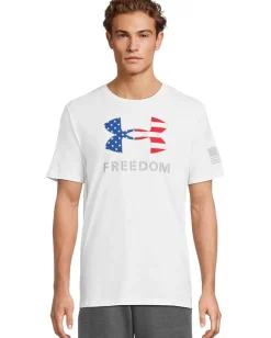 Activewear|T-Shirts|Under Armour Freedom Logo T-Shirt White/Steel
