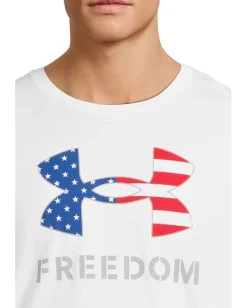 Activewear|T-Shirts|Under Armour Freedom Logo T-Shirt White/Steel