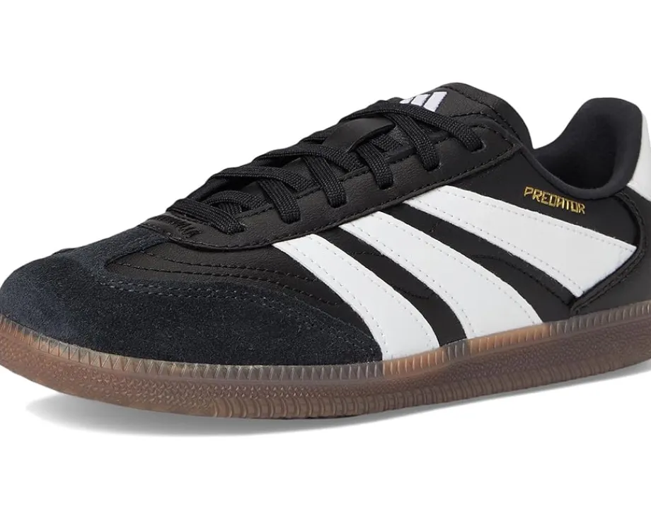 Shoes|Shoes|adidas Kids Freestyle Predator Indoor Soccer Shoes (Little Kid/Big Kid) Black/White/Gold Metallic