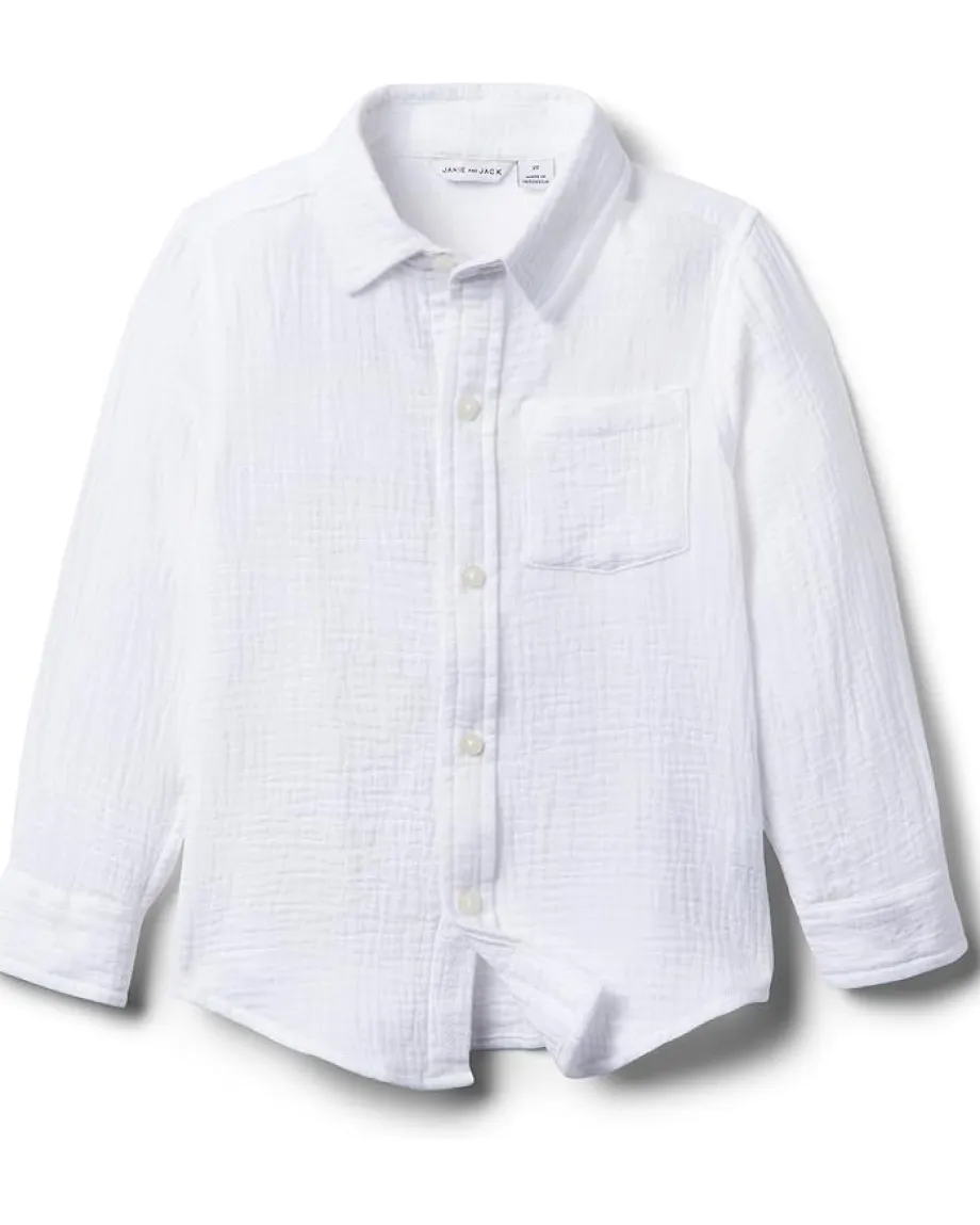 Janie and Jack Clothing<Gauze Roll-Up Shirt (toddler/Little Kid/Big Kid) Multicolor