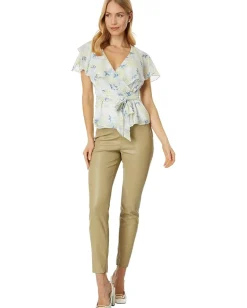 Ted Baker Shirts & Tops|Shirts & Tops<Gemmiaa Wrap Top with Ruffle Sleeves Sky Blue