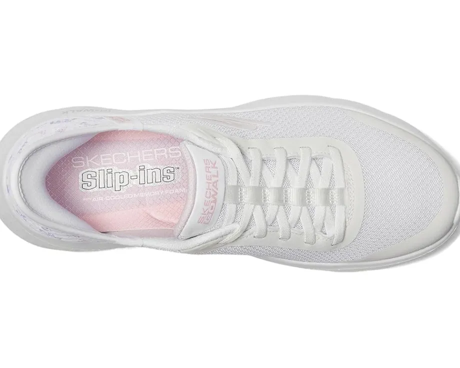 SKECHERS Performance Go Walk Flex Eva Hands Free Slip-Ins White/Pink Hot