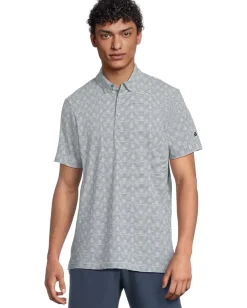 Activewear|adidas Golf Go-To Printed Stripe Golf Polo Shirt Wonder Blue Melange/Collegiate Navy