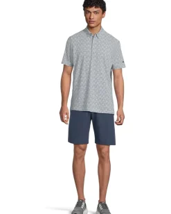 Activewear|adidas Golf Go-To Printed Stripe Golf Polo Shirt Wonder Blue Melange/Collegiate Navy