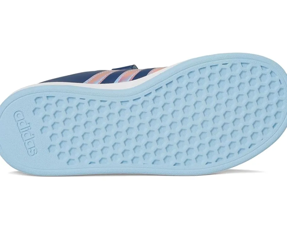 adidas Kids Grand Court 2.0 Elastic Lace & Strap Shoes (Little Kid) Preloved Ink/Iridescent/Clear Sky Discount