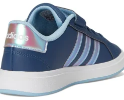 adidas Kids Grand Court 2.0 Elastic Lace & Strap Shoes (Little Kid) Preloved Ink/Iridescent/Clear Sky Discount