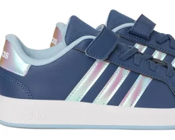 adidas Kids Grand Court 2.0 Elastic Lace & Strap Shoes (Little Kid) Preloved Ink/Iridescent/Clear Sky Discount