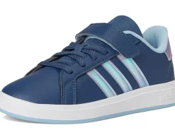 adidas Kids Grand Court 2.0 Elastic Lace & Strap Shoes (Little Kid) Preloved Ink/Iridescent/Clear Sky Discount