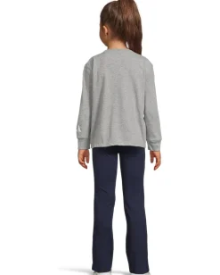 adidas Kids Graphic Heather Tee Flare Pant Set (Toddler/Little Kid) Medium Grey Heather