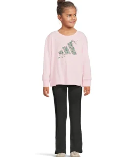 adidas Kids Clothing<Graphic Tee Flare Pant Set (Toddler/Little Kid) Clear Pink Adi