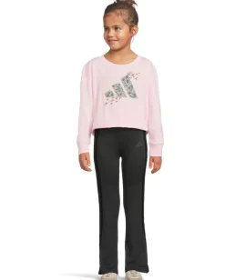 adidas Kids Clothing<Graphic Tee Flare Pant Set (Toddler/Little Kid) Clear Pink Adi