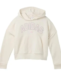 adidas Kids Graphics Fleece Hooded Pullover (Big Kid) Chalk White Hot