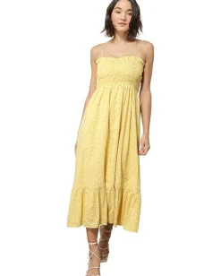 Dresses|Dresses|line and dot Hailee Floral Print Midi Dress Yellow Multi