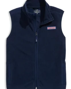 Vineyard Vines Kids Clothing<Harbor Fleece Zip-Up Vest (Little Kid/Big Kid) Nautical Navy