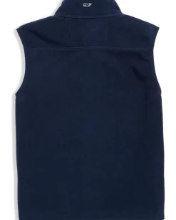 Vineyard Vines Kids Clothing<Harbor Fleece Zip-Up Vest (Little Kid/Big Kid) Nautical Navy