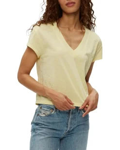 Michael Stars Shirts & Tops|Shirts & Tops<Harlan Cropped V-Neck Tee Lemonade