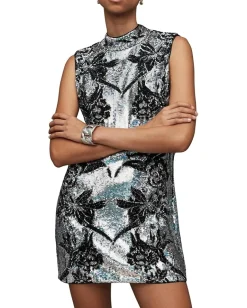 Women AllSaints Harper Mini Embroidered Dress