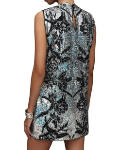 Women AllSaints Harper Mini Embroidered Dress