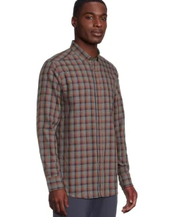 Activewear|Johnston & Murphy Heathered Woven Shirt Gray