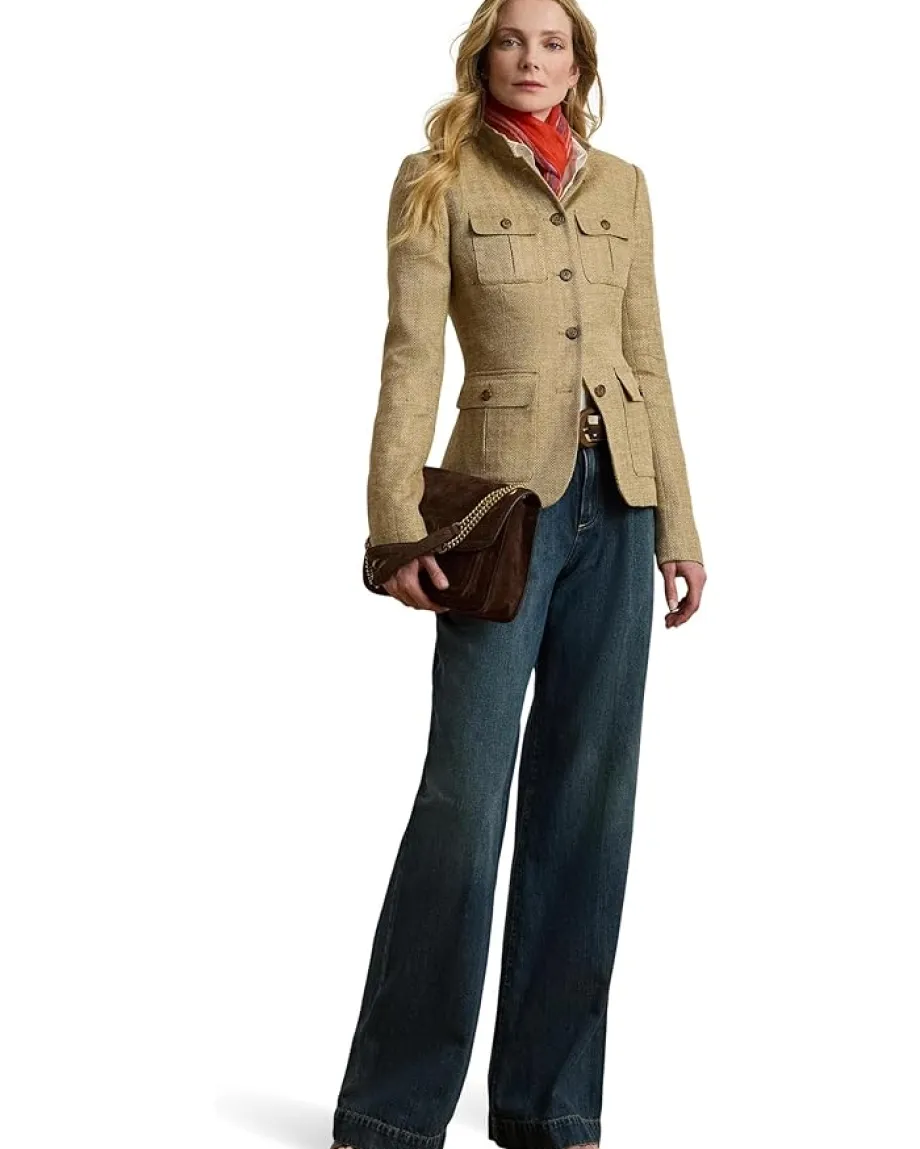 Jeans|Lauren Ralph Lauren High-rise Pleated Wide-leg Jeans Haze Wash