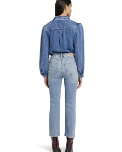 7 For All Mankind High-Waisted Slim Kick in Must Hot