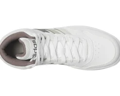adidas Kids Hoops Mid Shoes (Little Kid) White/Orbit Grey/Putty Grey Best