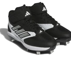 adidas Icon 8 Mid Baseball/Softball Cleats Core Black/Silver Metallic/Footwear White 1 Discount