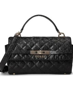 Handbags|Satchels|GUESS Idra Top Handle Flap Black