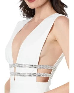 Bebe Dresses|Dresses<Illusion Cutout Sparkle Gown White