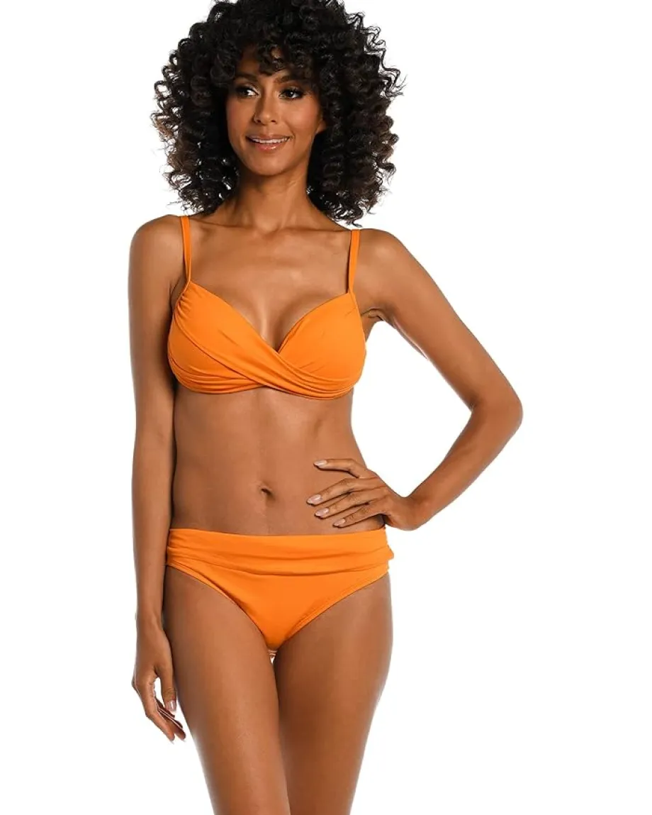 La Blanca Swimwear|Swimsuits & Cover-Ups<Island Goddess Draped Wrap Bralette Tangerine