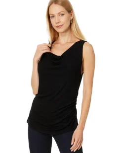 Michael Stars Jeanette Cowl Neck Tank Black Best