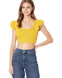 BCBGMAXAZRIA Sweaters<Jersey Stitch Sweater Top Honey Gold