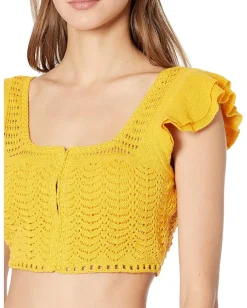 BCBGMAXAZRIA Sweaters<Jersey Stitch Sweater Top Honey Gold