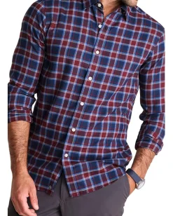 Vineyard Vines Jethro Plaid Tech Twill Shirt Crimson New