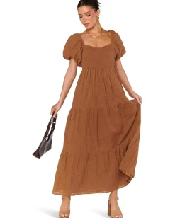 Show Me Your Mumu Joanna Midi Dress Brown New