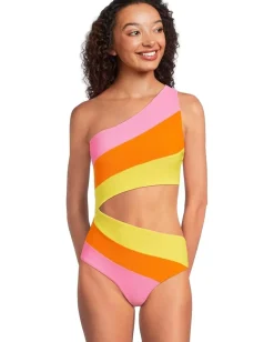 Beach Riot Joyce One-Piece Soleil Color-Block Hot