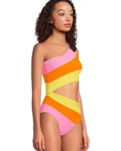 Beach Riot Joyce One-Piece Soleil Color-Block Hot