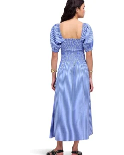 Dresses|Dresses|Madewell Juliette Puff Sleeve Midi Dress Stripe Waterfall