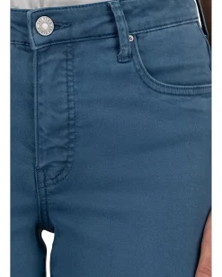 Jeans|KUT from the Kloth Kelsey High Rise Fab Ab Ankle Flare With Raw Hem Ocean