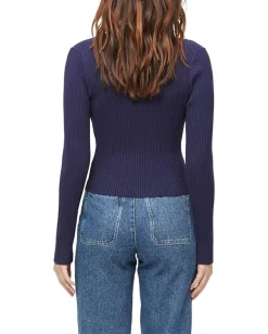 Michael Stars Sweaters<Khalia Cropped Cardigan Admiral