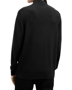 Activewear|AllSaints Kilburn Mock Neck Cinder Black Marl