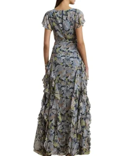 Dresses|Dresses|Lauren Ralph Lauren Kimbinell-Short Sleeve-Gown Blue Multi